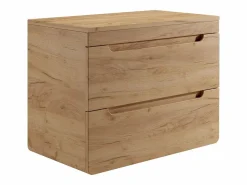 Hot Vente-unique Mueble flotante de baño con lavabo redondo - Natural - 80 cm - ARUBA Color natural claro