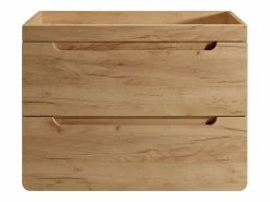 Hot Vente-unique Mueble flotante de baño con lavabo redondo - Natural - 80 cm - ARUBA Color natural claro