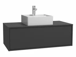 Clearance Mueble flotante de baño con lavabo, , 94 cm, TEANA Mueble De Baño Simple