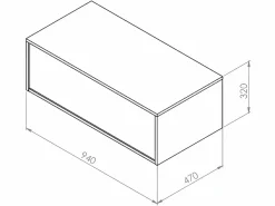 Clearance Mueble flotante de baño con lavabo, , 94 cm, TEANA Mueble De Baño Simple