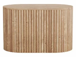 Vente-unique Mueble flotante de lavabo en teca - 90 cm - TOWARI Color natural claro