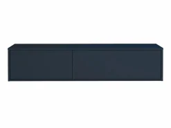 Vente-unique Mueble flotante para lavabo de baño, azul noche, Ancho 150 x Alt. 32 cm, ISAURE