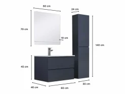 Mueble individual + lavabo + espejo + columna SORRENTO