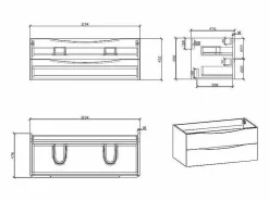 STANO Mueble Lavabo + Lavabo Doble 120 cm MONTADO - PIACENZA