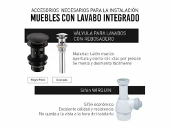 Best STANO Mueble Lavabo + Lavabo 120 cm MONTADO - Roble Claro VERONA Color natural claro