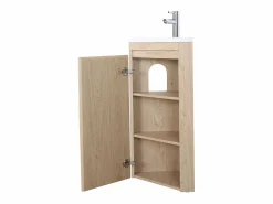 Clearance Mueble lavabo de esquina SORRENTO con lavabo de resina Mueble De Aseo