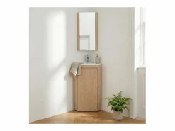Clearance Mueble lavabo de esquina SORRENTO con lavabo de resina Mueble De Aseo