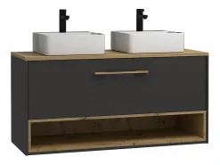 Clearance Vente-unique Mueble lavabo doble a instalar - - baño - 60 cm - YANGRA Gris antracita