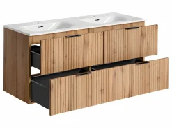 Clearance Mueble lavabo doble encastrado 120cm Adriel Madera Mueble De Baño Con Doble Lavabo