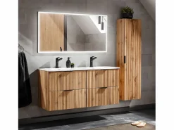 Clearance Mueble lavabo doble encastrado 120cm Adriel Madera Mueble De Baño Con Doble Lavabo