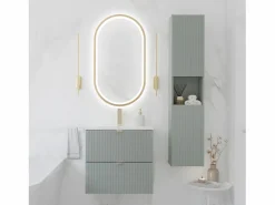 Petits-Meubles Mueble lavabo individual encastrado 50cm 2 cajones Jade