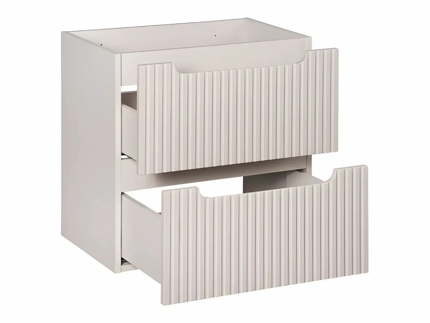 Petits-Meubles Mueble lavabo individual encastrado 60cm 2 cajones Riva Cachemira Beige