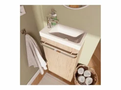 Mueble lavabo JOHANN roble de pie