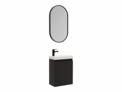 Online Mueble lavabo LISA + espejo ovalado Negro