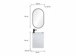 Best Mueble lavabo LISA + espejo ovalado Mueble De Aseo
