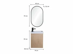 Mueble lavabo LISA + espejo ovalado