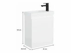 Mueble lavabo LISA negro + grifería Blanco