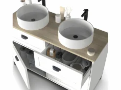Mueble Lavabo para Baño color , Roble Cambrian - Longitud 120 x Profundidad 47 x Altura 80 cm