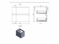 Aquore Mueble lavabo SEVILLA suspendido 60 cm Roble