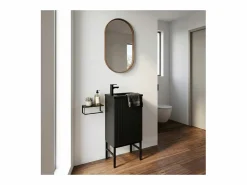 Sale Mueble lavabo sobre patas roble-carbón STUDIO Mueble De Aseo