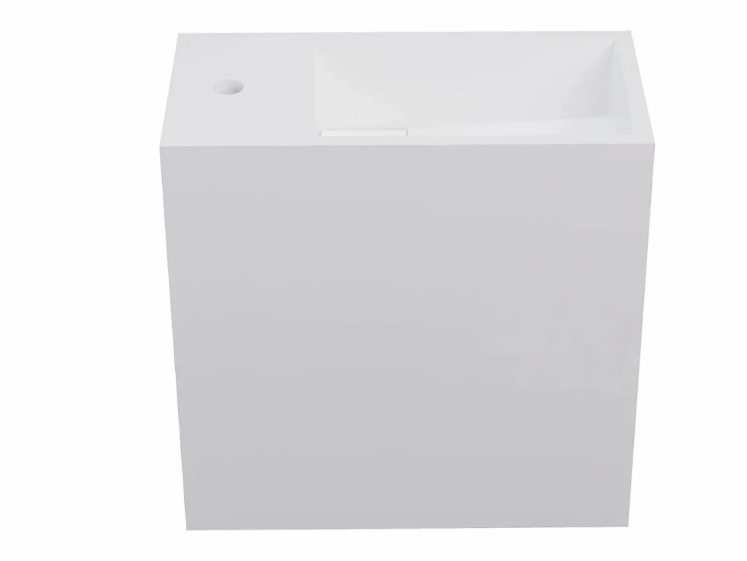 Shower & Design Mueble lavamanos suspendido en solid surface con estante - 40 cm - PUMORI