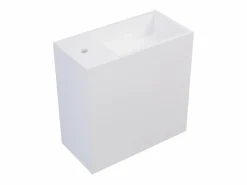 Shower & Design Mueble lavamanos suspendido en solid surface con estante - 40 cm - PUMORI