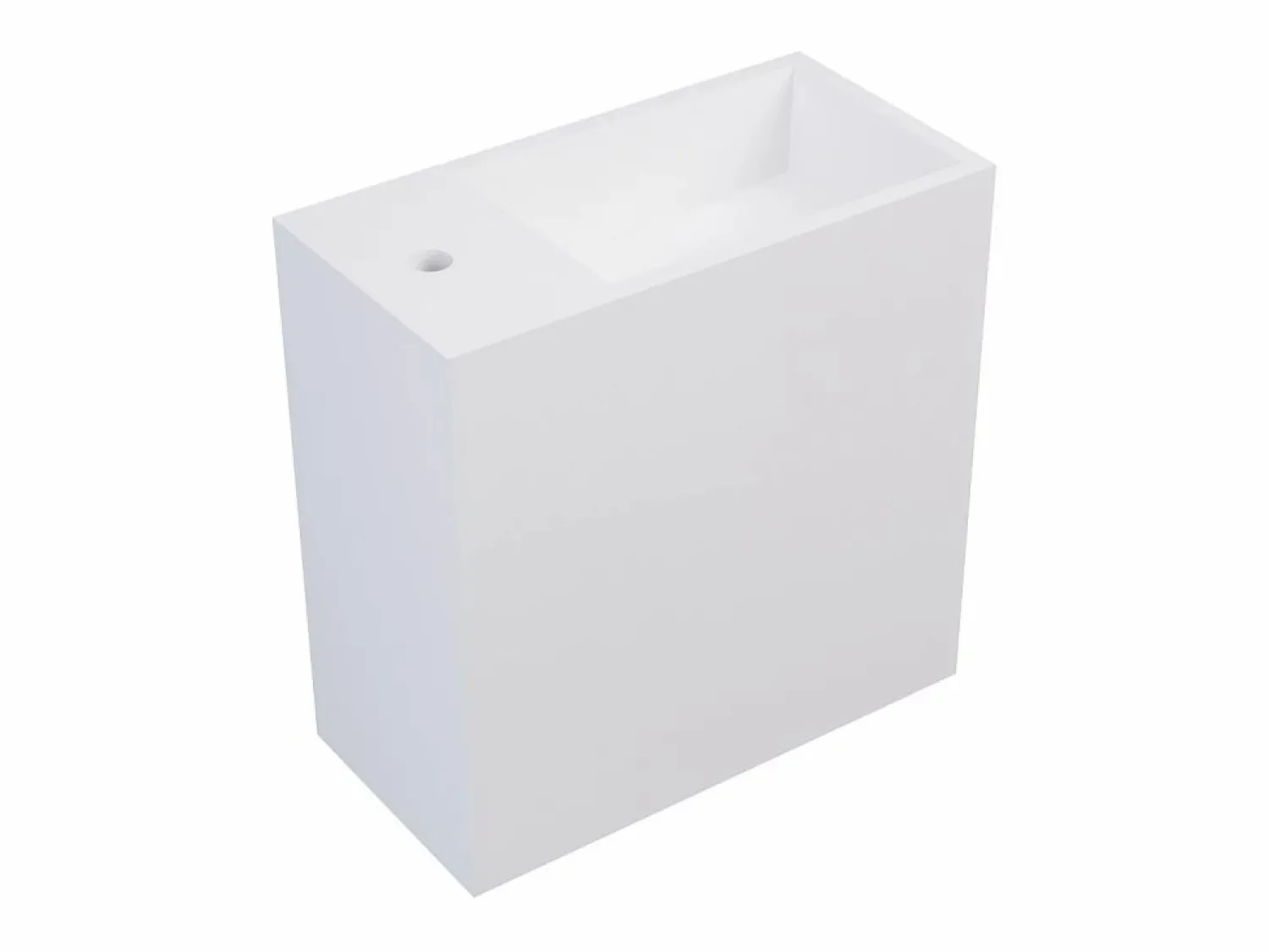 Shower & Design Mueble lavamanos suspendido en solid surface con estante - 40 cm - PUMORI