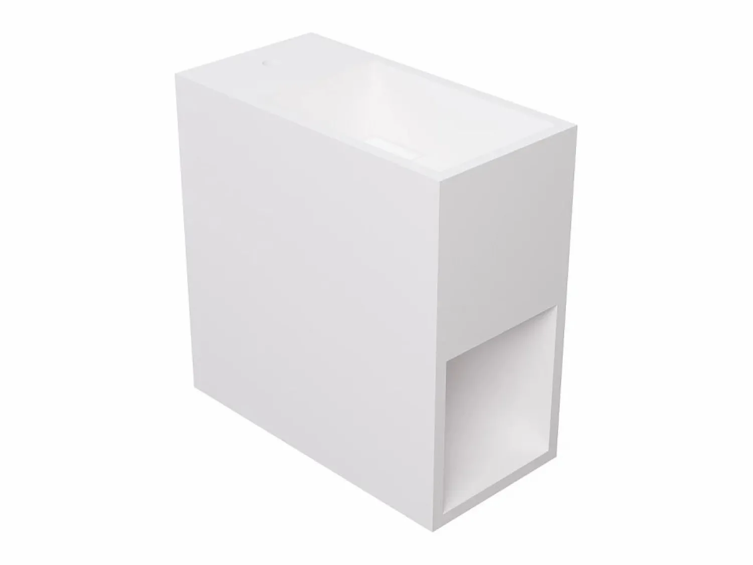 Shower & Design Mueble lavamanos suspendido en solid surface con estante - 40 cm - PUMORI
