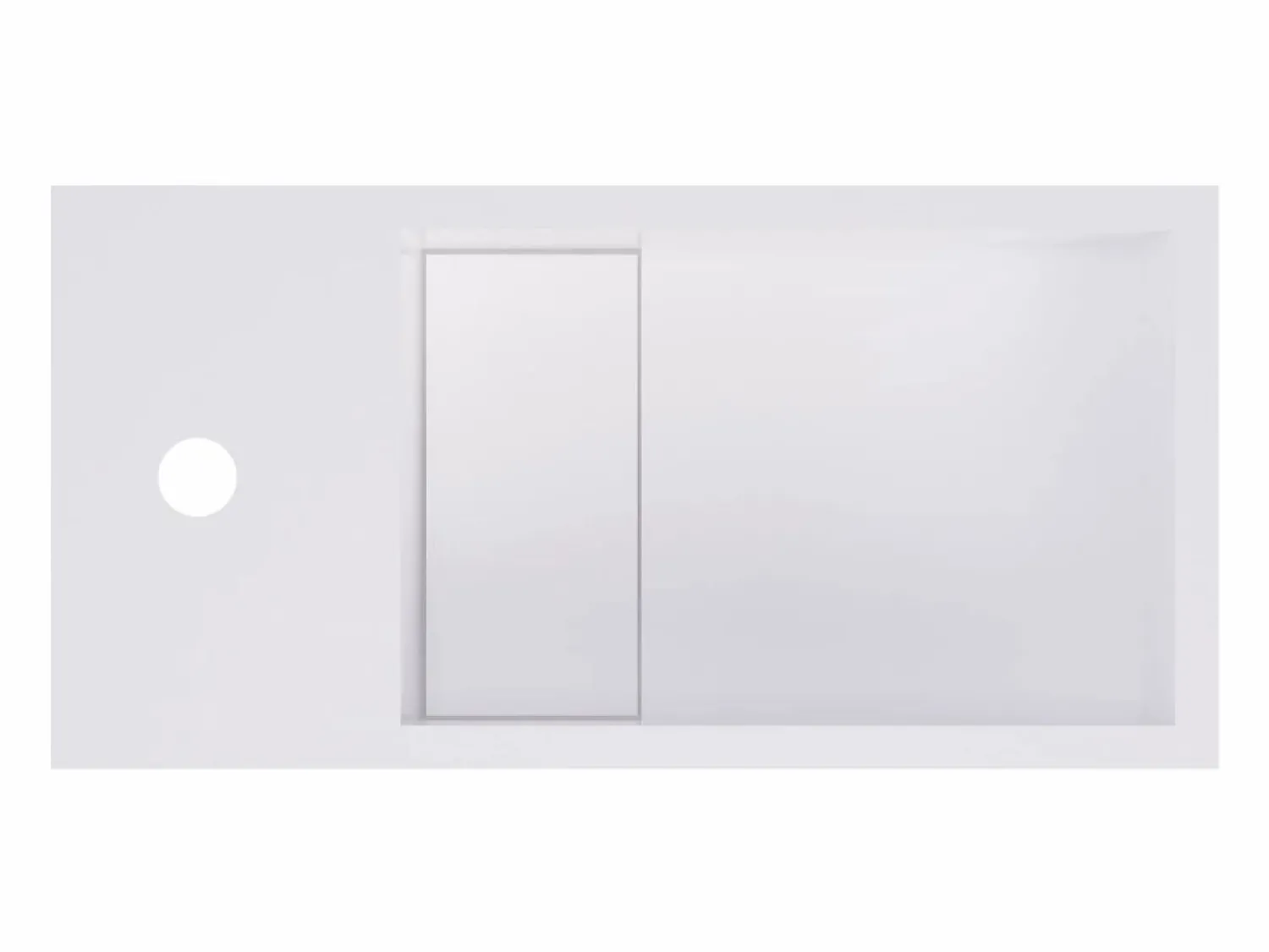 Shower & Design Mueble lavamanos suspendido en solid surface con estante - 40 cm - PUMORI