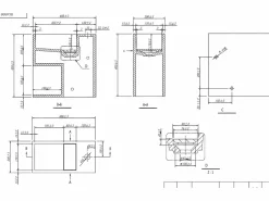 Shower & Design Mueble lavamanos suspendido en solid surface con estante - 40 cm - PUMORI