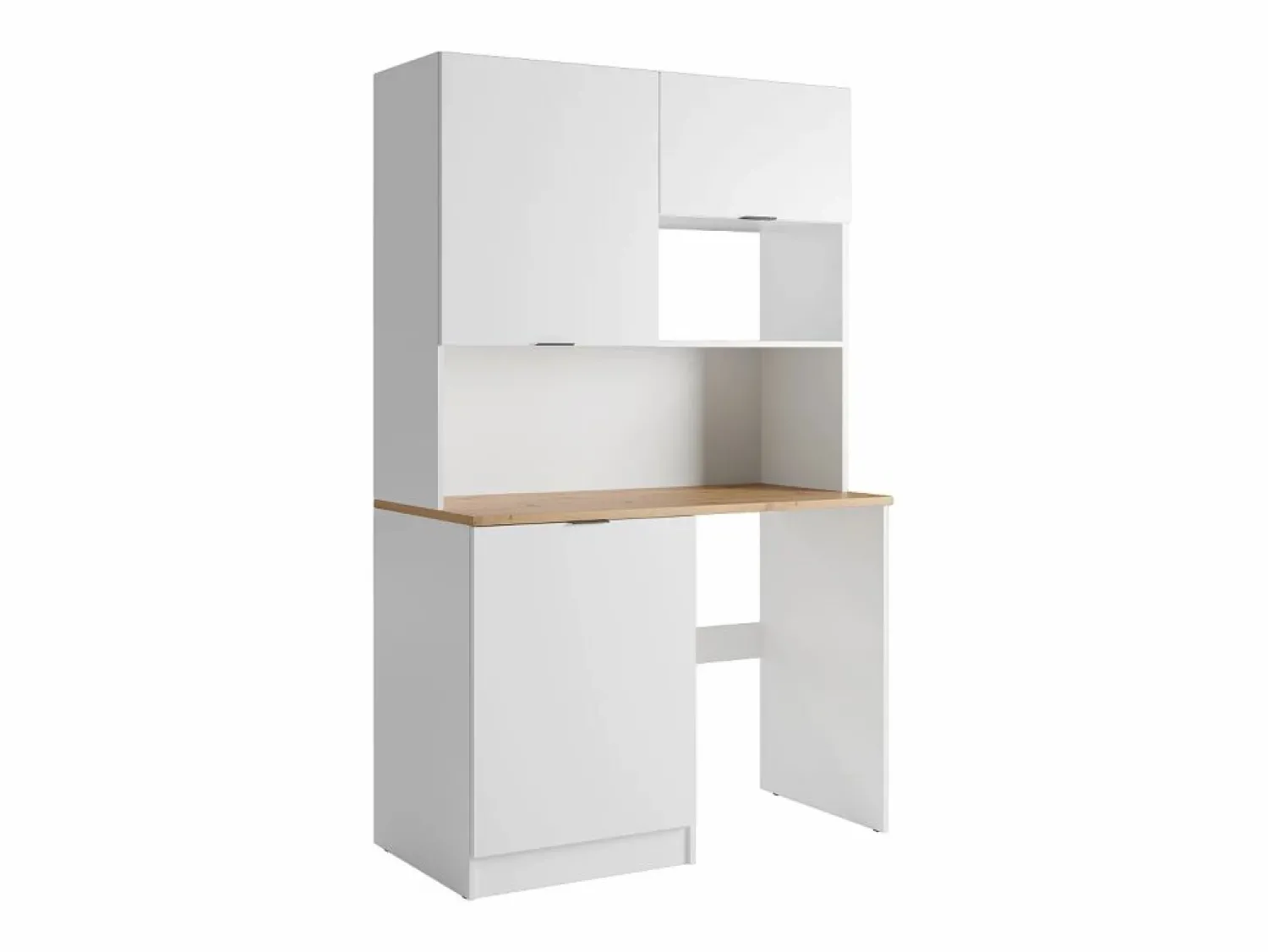 Hot Mueble multifunción - Con encimera de 120 cm - Blanco y natural - CARMEO Mueble Para Lavadora|Cocina Completa