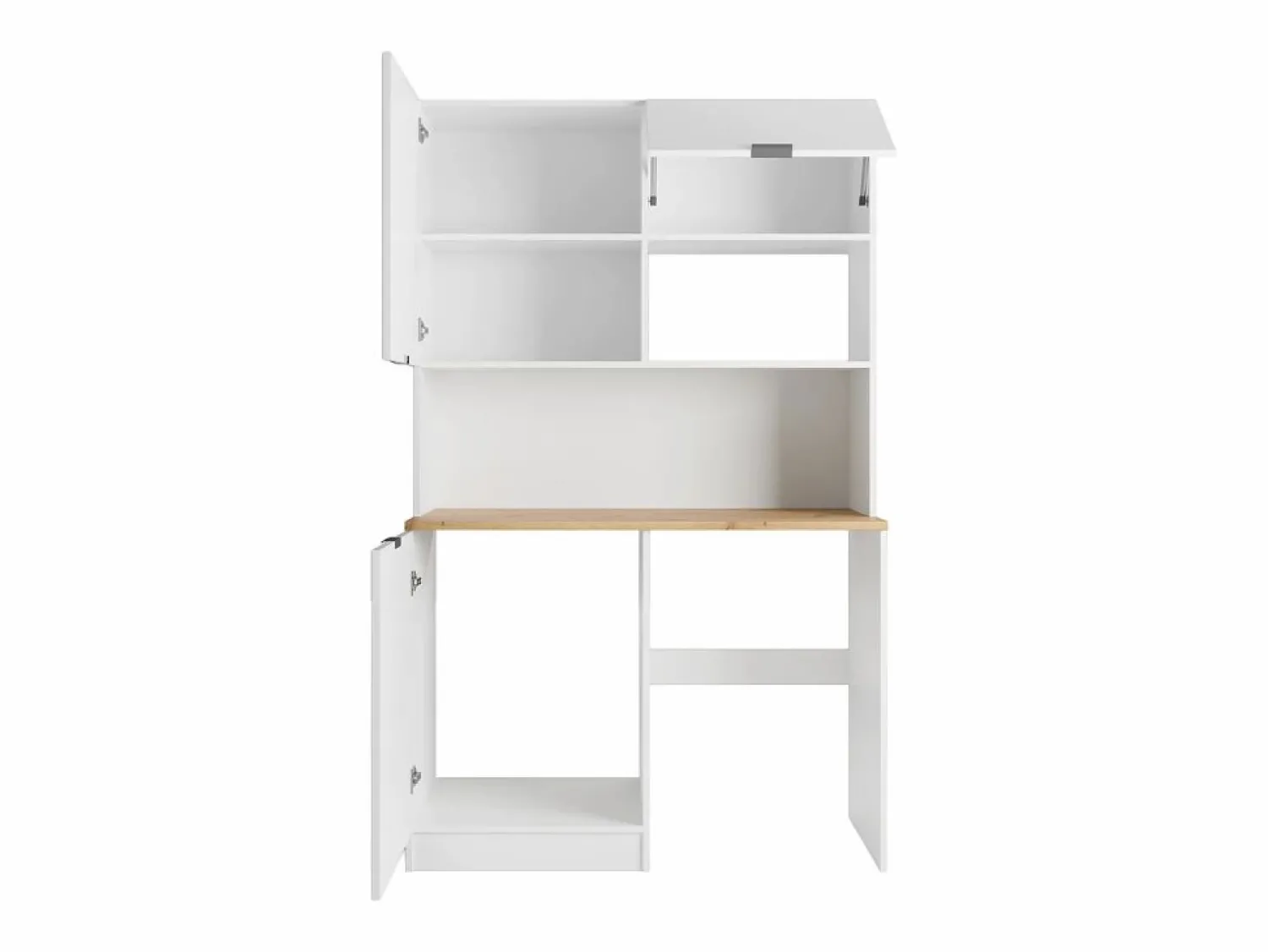 Hot Mueble multifunción - Con encimera de 120 cm - Blanco y natural - CARMEO Mueble Para Lavadora|Cocina Completa