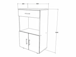 Clearance Mueble móvil de cocina haaus Arno, 1 cajón, 2 puertas, , 60 x 35 x 100 cm Blanco