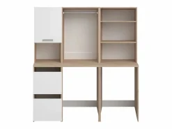 Mueble para 2 lavadoras - Natural claro y blanco - L176 x 184 x 66 cm - ERKANO Mueble Para Lavadora