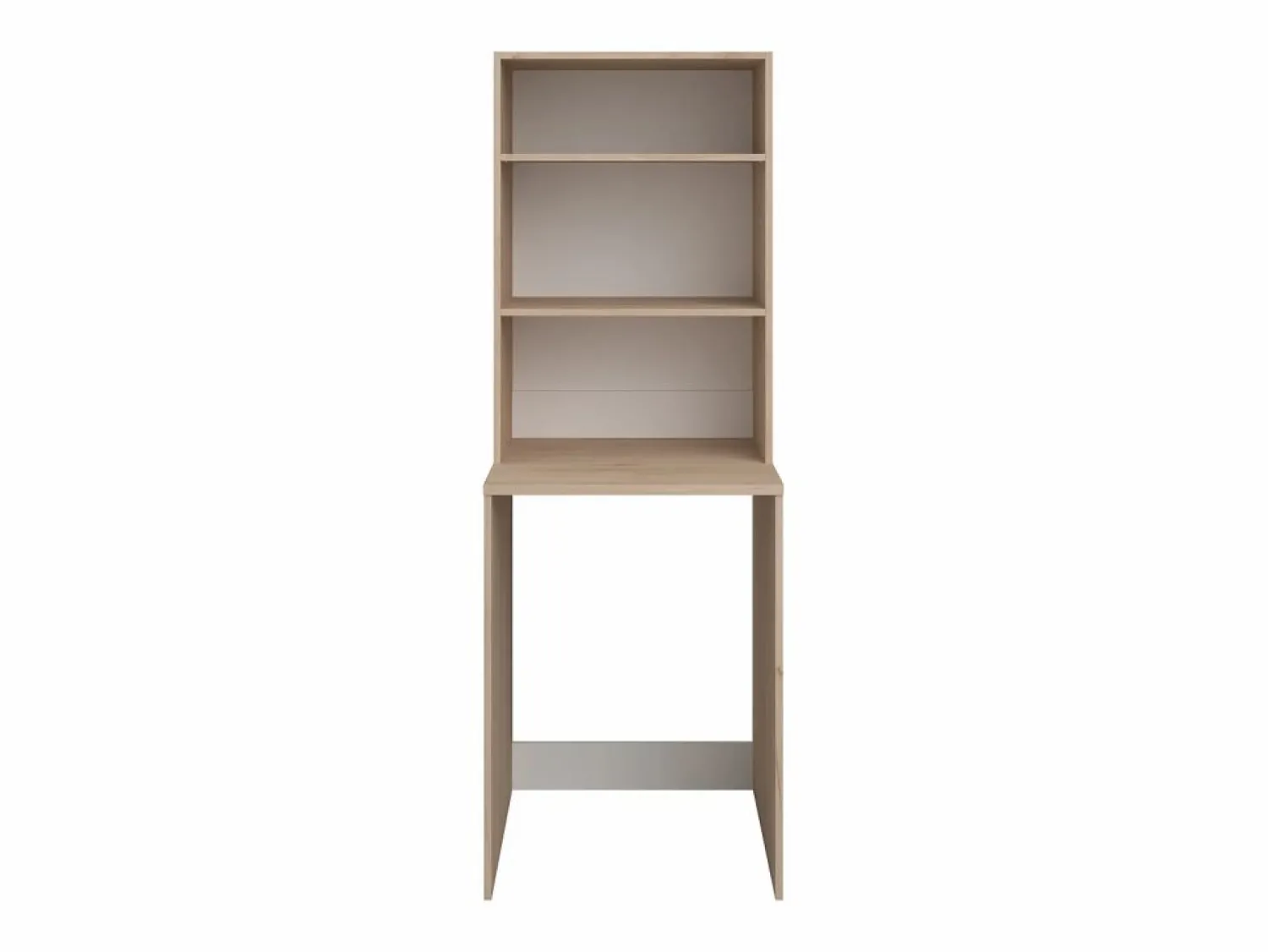 Mueble para 2 lavadoras - Natural claro y blanco - L176 x 184 x 66 cm - ERKANO Mueble Para Lavadora