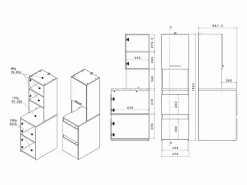 Mueble para 2 lavadoras - Natural claro y blanco - L176 x 184 x 66 cm - ERKANO Mueble Para Lavadora