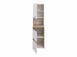 Vente-unique Mueble para 2 lavadoras con almacenamiento - Natural claro y blanco - L269 x A184 - ERKANO
