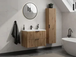 Vente-unique Mueble para baño bajo lavabo, natural claro, An80 cm, ZEVARA
