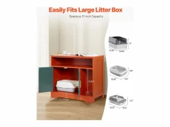 New Mueble para Caja de Arena SucceBuy Gato Armario Esconder Casa de Baño de Gato Interior Moderno, Nicho Esconder-arena en Madera, Compatible, 79,2x43x71 cm, Verde