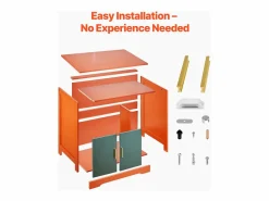 New Mueble para Caja de Arena SucceBuy Gato Armario Esconder Casa de Baño de Gato Interior Moderno, Nicho Esconder-arena en Madera, Compatible, 79,2x43x71 cm, Verde