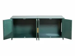 Mueble para Caja de Arena SucceBuy Gato Armario Esconder Casa de Baño Gato, con 4 Puertas de Rattán y 2 Entradas, Nicho Esconder-arena Madera, 120x45x50 cm