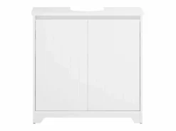Sobuy Mueble para Debajo del Lavabo Fregadero Armario de Baño de Suelo con 2 Puertas 60 x 30 x 60 cm BZR108- II-W ES Blanco
