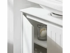 Sobuy Mueble para Debajo del Lavabo Fregadero Armario de Baño de Suelo con 2 Puertas 60 x 30 x 60 cm BZR108- II-W ES Blanco