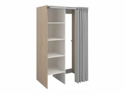 Vente-unique Mueble para el cuarto de la lavadora para 2 máquinas lavadoras - Natural claro - L111 x Alt. 184 cm - JAZANO