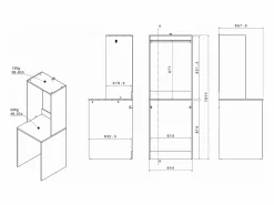 New Mueble para el cuarto de la lavadora para lavadora con colgador - L65 x Alt. 184 cm - ERKANO Mueble Para Lavadora