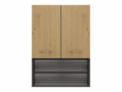 Online Mueble para lavadora, 30 x 64 x 90 cm, Antracita / Roble Artesano Gris