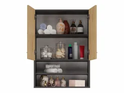 Online Mueble para lavadora, 30 x 64 x 90 cm, Antracita / Roble Artesano Gris