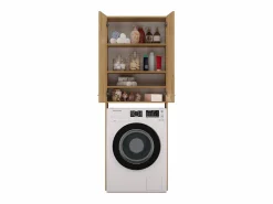 Clearance Mueble para lavadora, 30 x 64 x 180 cm, Roble Artesano Marru00f3n