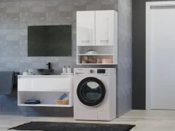 Mueble para lavadora, 30 x 64 x 90 cm, Mate / Brillante