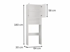 Clearance Mueble para lavadora, 30 x 64 x 180 cm, roble Sonoma Marru00f3n